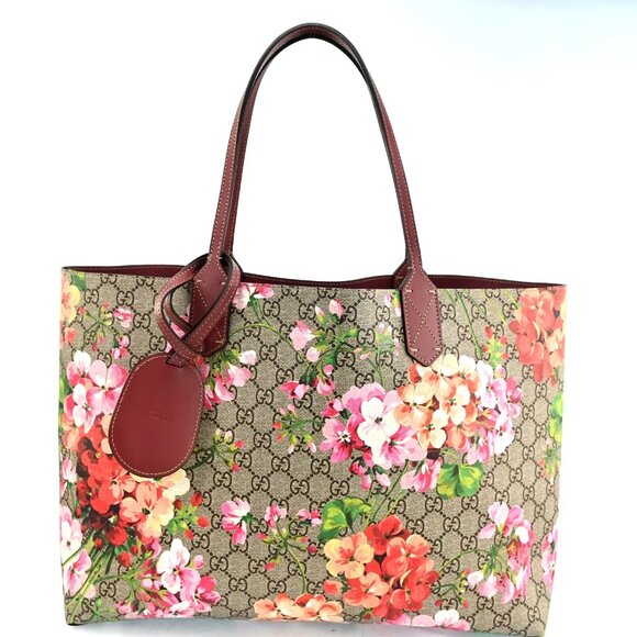 GUCCI Blooms Printed GG Reversible Tote Bag bsj870-102325 - Picture 1 of 16